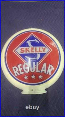 Original Skelly Regular gas pump globe 2 lenses on new capco body gasoline