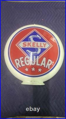 Original Skelly Regular gas pump globe 2 lenses on new capco body gasoline