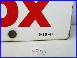 Original TEXACO SKY CHIEF PORCELAIN Sign GAS pump plate 1961 OIL 18 nice
