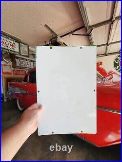 Original TEXACO SKY CHIEF Su-preme PORCELAIN PUMP PLATE SIGN 12x18in