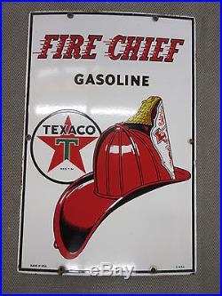 Original Texaco Fire Chief Gas Pump Porcelain Pump Sign 1954