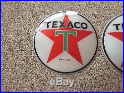 Original Texaco Gas Pump Globe 13 1/2 Glass Panel Lens Set Original Texaco Gas Pump Globe 13 1/2 Glass Panel Lens Set