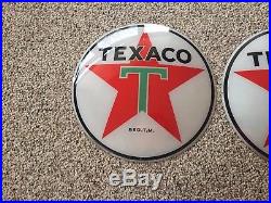 Original Texaco Gas Pump Globe 13 1/2 Glass Panel Lens Set