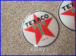 Original Texaco Gas Pump Globe 13 1/2 Glass Panel Lens Set