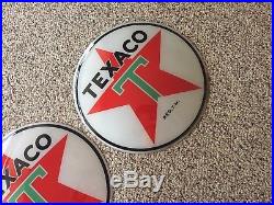 Original Texaco Gas Pump Globe 13 1/2 Glass Panel Lens Set