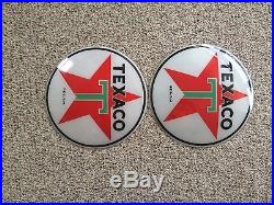 Original Texaco Gas Pump Globe 13 1/2 Glass Panel Lens Set Original Texaco Gas Pump Globe 13 1/2 Glass Panel Lens Set