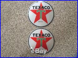 Original Texaco Gas Pump Globe 13 1/2 Glass Panel Lens Set