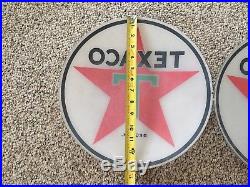 Original Texaco Gas Pump Globe 13 1/2 Glass Panel Lens Set