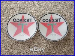 Original Texaco Gas Pump Globe 13 1/2 Glass Panel Lens Set