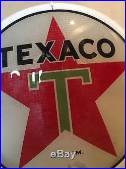 Original Texaco Gas Pump Globe Base And Lenses