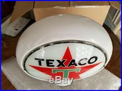 Original Texaco Gas Pump Globe on Original Narrow body milk glass 1940's
