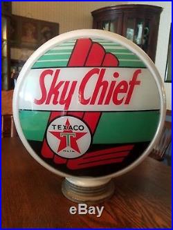 Original Texaco Sky Chief Gas Pump Globe. 13.5in across. Glass