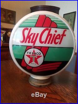 Original Texaco Sky Chief Gas Pump Globe. 13.5in across. Glass