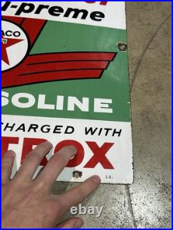 Original Texaco Sky Chief Gasoline Porcelain Pump Plate Sign Rare 50's 60's Original Texaco Sky Chief Gasoline Porcelain Pump Plate Sign Rare 50's 60's