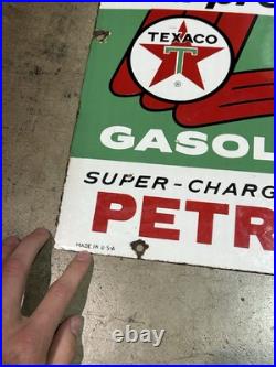 Original Texaco Sky Chief Gasoline Porcelain Pump Plate Sign Rare 50's 60's Original Texaco Sky Chief Gasoline Porcelain Pump Plate Sign Rare 50's 60's