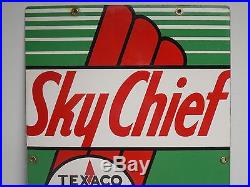 Original Texaco Sky Chief Porcelain Gas Pump Plate Sign 3-1-57 Original Texaco Sky Chief Porcelain Gas Pump Plate Sign 3-1-57