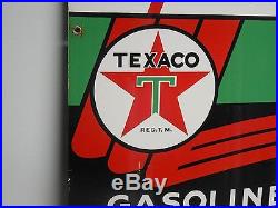 Original Texaco Sky Chief Porcelain Gas Pump Plate Sign 3-1-57