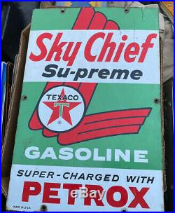 Original Texaco Sky Chief Su-preme Gas Pump Sign