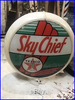 Original Texaco Skychief Gas Pump Globe 13.5 Authentic
