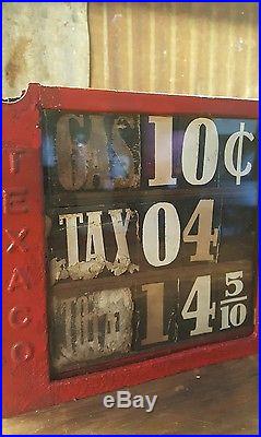 Original Texaco Visible Gas Pump Price Box Gasoline Oil Sign Gas Price Sign Original Texaco Visible Gas Pump Price Box Gasoline Oil Sign Gas Price Sign