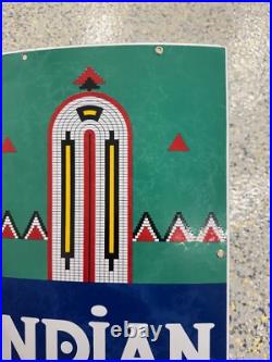 Original Vintage 1941 Texaco Indian Gasoline Porcelain Pump Plate Sign Original Vintage 1941 Texaco Indian Gasoline Porcelain Pump Plate Sign