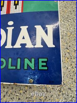 Original Vintage 1941 Texaco Indian Gasoline Porcelain Pump Plate Sign Original Vintage 1941 Texaco Indian Gasoline Porcelain Pump Plate Sign