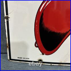 Original Vintage 1957 Texaco Fire Chief Porcelain Gas Pump Sign 18x12