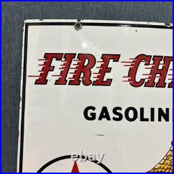 Original Vintage 1957 Texaco Fire Chief Porcelain Gas Pump Sign 18x12