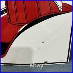 Original Vintage 1957 Texaco Fire Chief Porcelain Gas Pump Sign 18x12