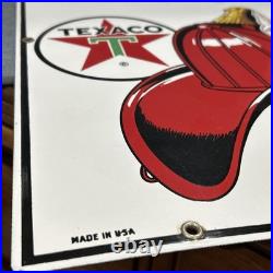 Original Vintage 1960 Texaco Fire Chief Porcelain Gas Pump Sign 18x12