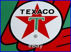 Original Vintage Texaco Sky Chief Su-Preme Petrox Porcelain Medal Gas Pump Sign