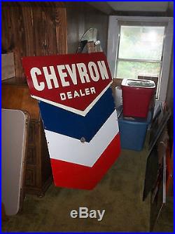 PORCELAIN CHEVRON sign, single sided, Texaco, Mobil, Shell, Tokheim gas pump