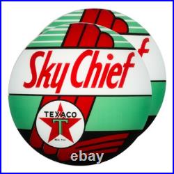 Pair of Texaco Sky Chief 13.5 Gas Pump Lenses (G196)