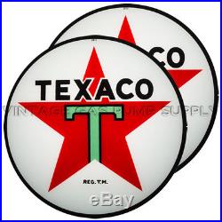 Pair of Texaco Star 13.5 Gas Pump Lenses (G192)