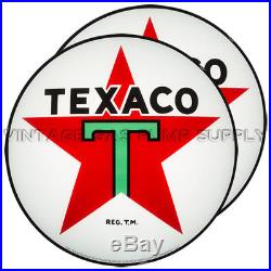 Pair of Texaco Star 15 Gas Pump Lenses (GL311)