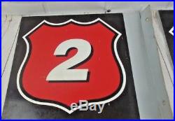Phillips 66 Double Sided Gas Pump Number 1-4 Aisle Flanged Metal Sign