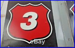 Phillips 66 Double Sided Gas Pump Number 1-4 Aisle Flanged Metal Sign