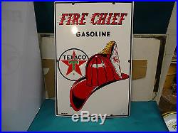 Porceiain Texaco Fire Chief gas pump sign 1962 Nice