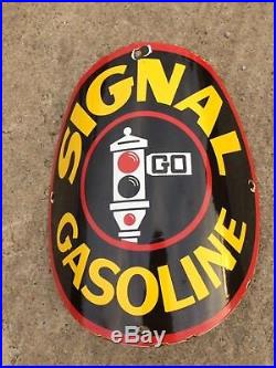 Porcelain Visible Gas Pump Signal Sign Shell Gulf Texaco Station Gas Pump