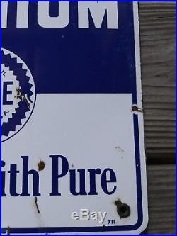 Pure Premium Gas Pump Sign Oil Vintage Advertising Farm Not Sunoco Texaco Gulf