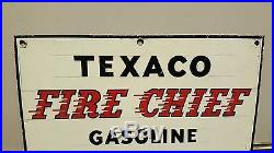 RARE 1960 Texaco Fire Chief Gas Pump Plate Sign. 18x12. Painted Metal