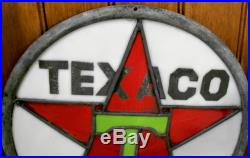RARE Texaco Lead Stained Glass Gas Pump Logo Sign