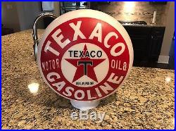 Reproduction Texaco Gas Pump Globe. One Piece Etched