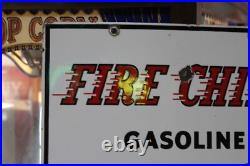 Rare 1957 Texaco Fire Chief Gasoiline Porcelain Sign Pump Plate Hat Green Texas