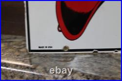 Rare 1957 Texaco Fire Chief Gasoiline Porcelain Sign Pump Plate Hat Green Texas