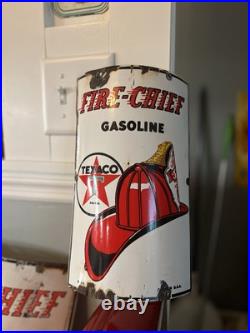 Rare 8 X 10 Visible Fire Chief Pump Plate Advertising Sign