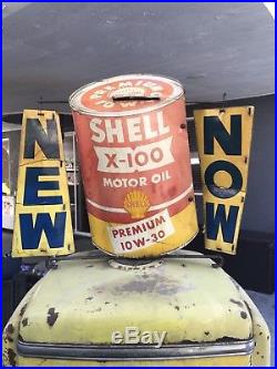 Rare, Shell Oil Can, Gas Pump Topper, Texaco, Shell, Mobil Oil, Flying A