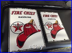 Rare Small Texaco Fire Chief Porcelain Gas Pump Sign