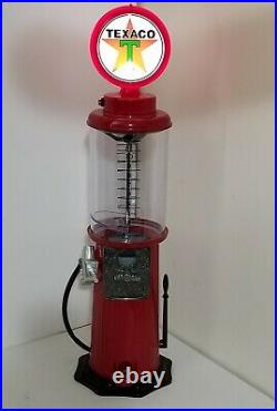 Rare Texaco Gas Pump Gumball Machine Carousel 21 Light Up Works, cast metal