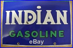Rare Vintage Original Indian Gasoline Porcelain Gas Pump Plate Sign No Reserve